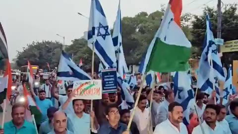 A rally in India in support of Israel. We are brothers and sisters in the fight