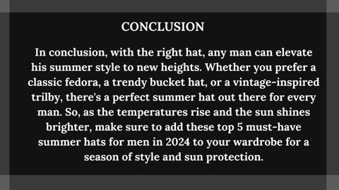 Top 5 Must Have Summer Hats For Men in 2024