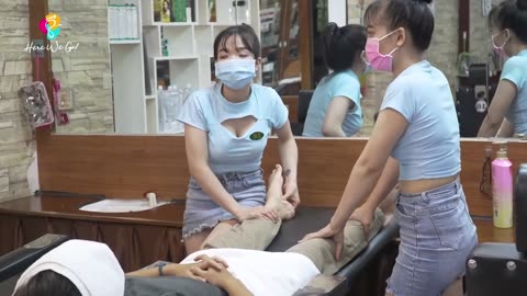 VIETNAM BARBERSHOP FULL CARE SERVICE WITH THUONG AND TRANG IN HO CHI MINH VIETNAM