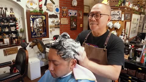 ASMR💈Old Japanese barbershop in business for 105 years