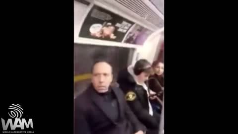 Angry UK Citizen contront Top Covid Cult Tyrant Matt Hancock on Train