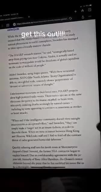 Edward Snowden Exposing HAARP Weaponry