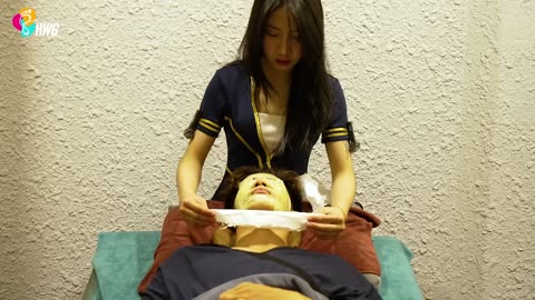 A full body massage by an extremely lovely masseuse at Amun Barbershop