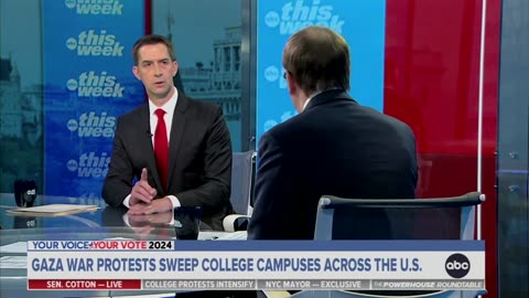 Sen. Tom Cotton Calls Out ABC Host For Attempting To 'Move On' From Discussing College Protests