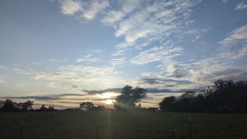 Pasture and Clouds Sunset (with narration)