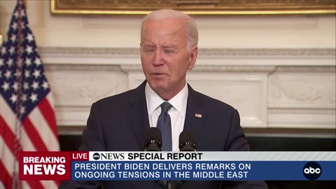 Joe Biden delivers remarks on ongoing tensions in the Middle East