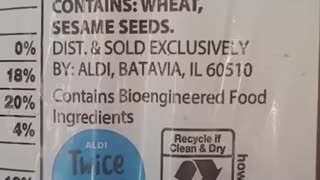 U.S. Aldi supermarkets are selling food that "contains bioengineered food ingredients".