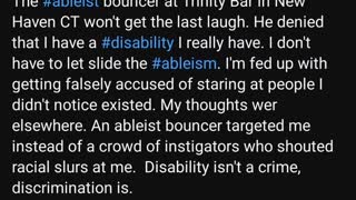 Ableism at Trinity Bar in New Haven, CT