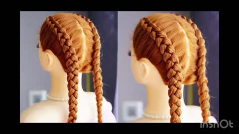 simple and beautiful hairstyle to go to school 😍😍