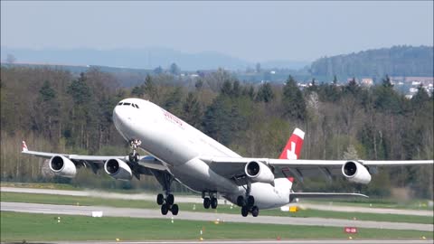 Swiss Aircraft Taking Off