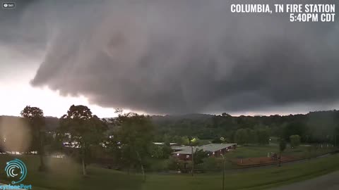Fire station webcam in Columbia, TN caught what appears to be a tornado