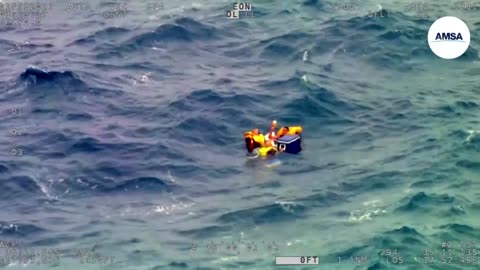 Fishermen rescued clinging to ice box off Australia