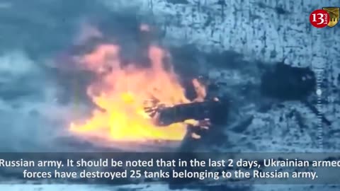 25 Russian tanks destroyed in past two days - Footage of destruction of another tank