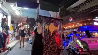 Thailand, Bangkok. Midnight Sukhumvit road with sexy girls.