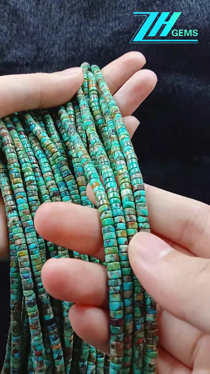 Natural turquoise heishi beads size 4mm for Jewelry Making DIY Bracelet 20240510-04-08