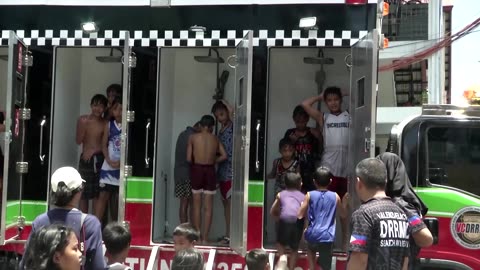 Mobile shower rolled out in Manila to beat the heat
