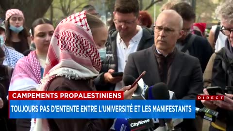 Campements propalestiniens- toujours pas d'entente entre l'Université et les manifestations - Repor