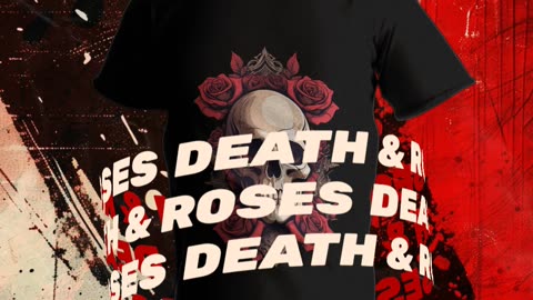 Skull and roses t-shirt design
