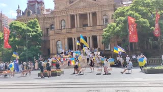 Ukraine Protests on Town Hall Steps Sydney Australia