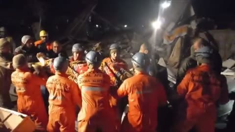 Woman Survivor Pulled Alive From Rubble In Dead Of Night