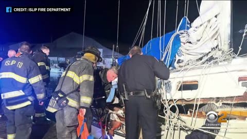 Sailboat explosion caught on camera on Long Island