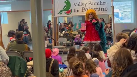 River Valley Connecticut. Double Indoctrination: "Free Palestine" meets "drag queen story hour"