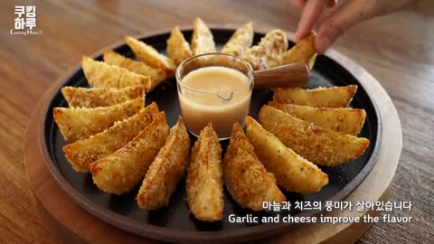 Perfect Crispy Garlic Cheese Potatoes!! Delicious! Cheese sauce. NO Fry.