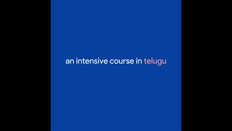 Lesson 2 - An Intensive Course in Telugu