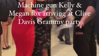 Machine Gun Kelly & Megan Fox arriving at Clive Davis Grammy Party / Black Willy Wonka