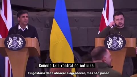 #Ukrainian journalist asks to hug #Zelensky at press conference in UK. President of #Ukraine visited