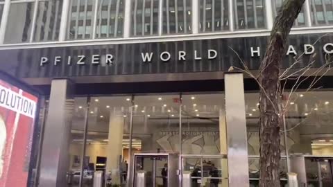 Project Veritas plays “Gain of Function” Video On Loop, Outside Pfizer HQ