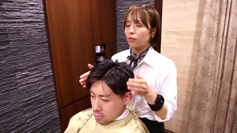 ASMR💈Haircut, Ear Cleaning, and Massage at a Barber Shop in Omotesando, Tokyo
