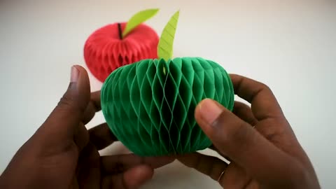 DIY Paper Apple | 3D Paper Apple | Paper Crafts For School | Paper Craft | Easy Kids Craft Ideas 🍎