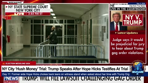 Trump Speaks After Hope Hicks Testifies At Trial: NYC 'Hush Money' Trial Day 11