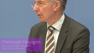 Chairman of MSC Christoph Heusgen announce during the German Federal Press Conference