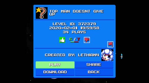 Mega Man Maker Level Highlight: "Top Man Doesn't Give Up" by Lethian4