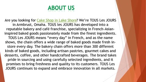 Are you looking for Cake Shop in Lake Shore?