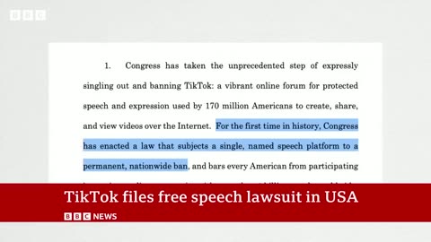 TikTok files free speech lawsuit in the US | BBC News