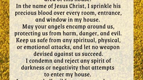 House Protection And Blessings Prayer