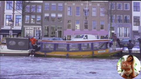 Fun Day Ice skating on frozen canals in Amsterdam