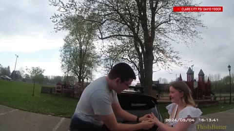 Clare City police release bodycam of a traffic stop that led to a marriage proposal