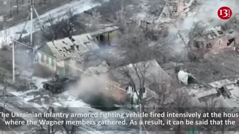 Ukrainian combat vehicle opens fire and destroys house where “Wagner" members were hiding