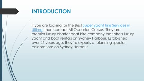 Best Super yacht hire Services in Ultimo