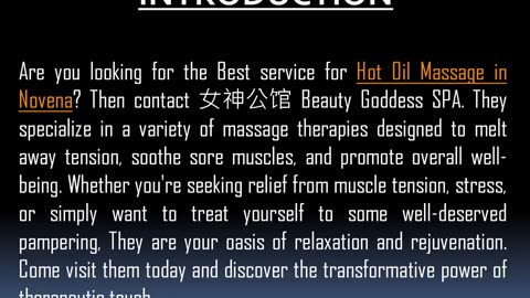 Best service for Hot Oil Massage in Novena