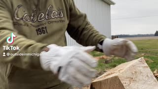 Splitting Red Oak