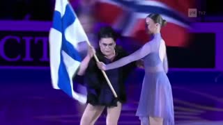 Opening ceremony of EU Championships in figure skating with transgender Finnish skater