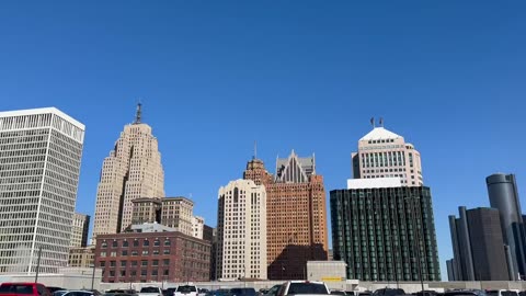 Detroit Downtown on a sunny morning