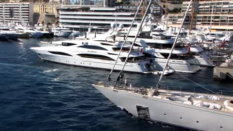 Massive sailing Yacht entering Monaco