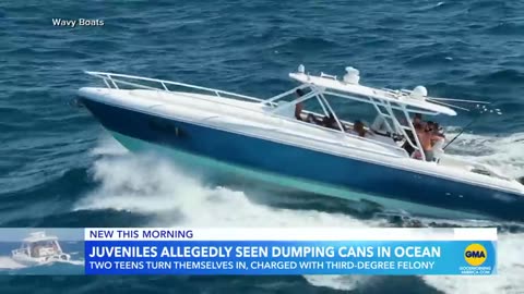 Charges after group of boaters are caught dumping garbage cans in ocean