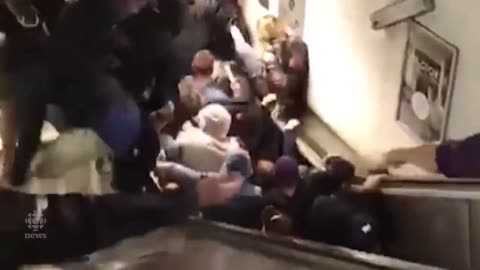 Escalator accident in subway station injures soccer fans